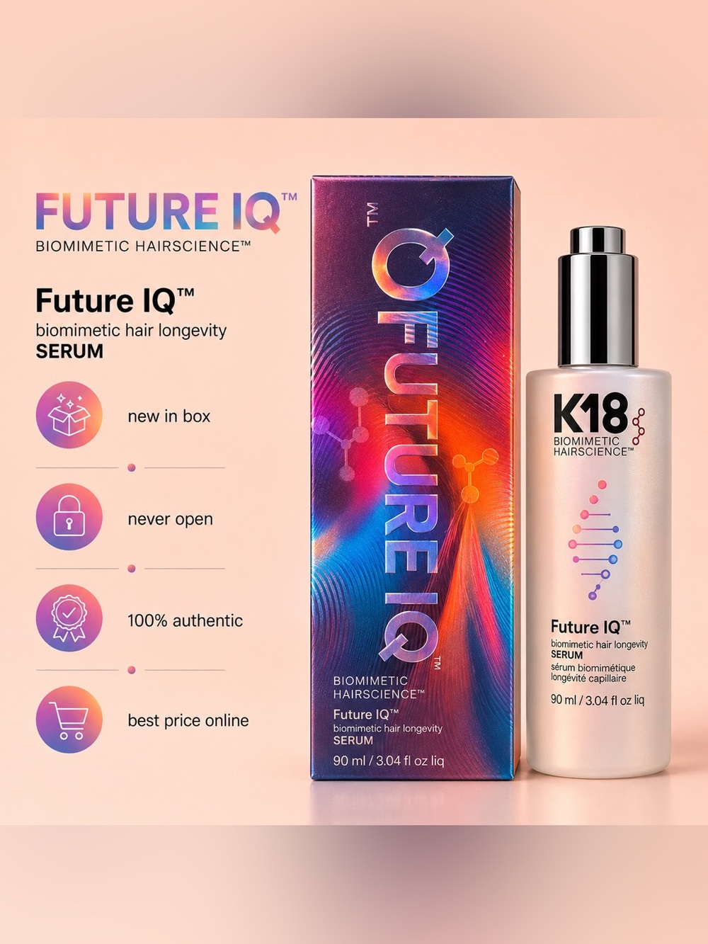 K18 FutureIQ Hair Longevity Serum - White